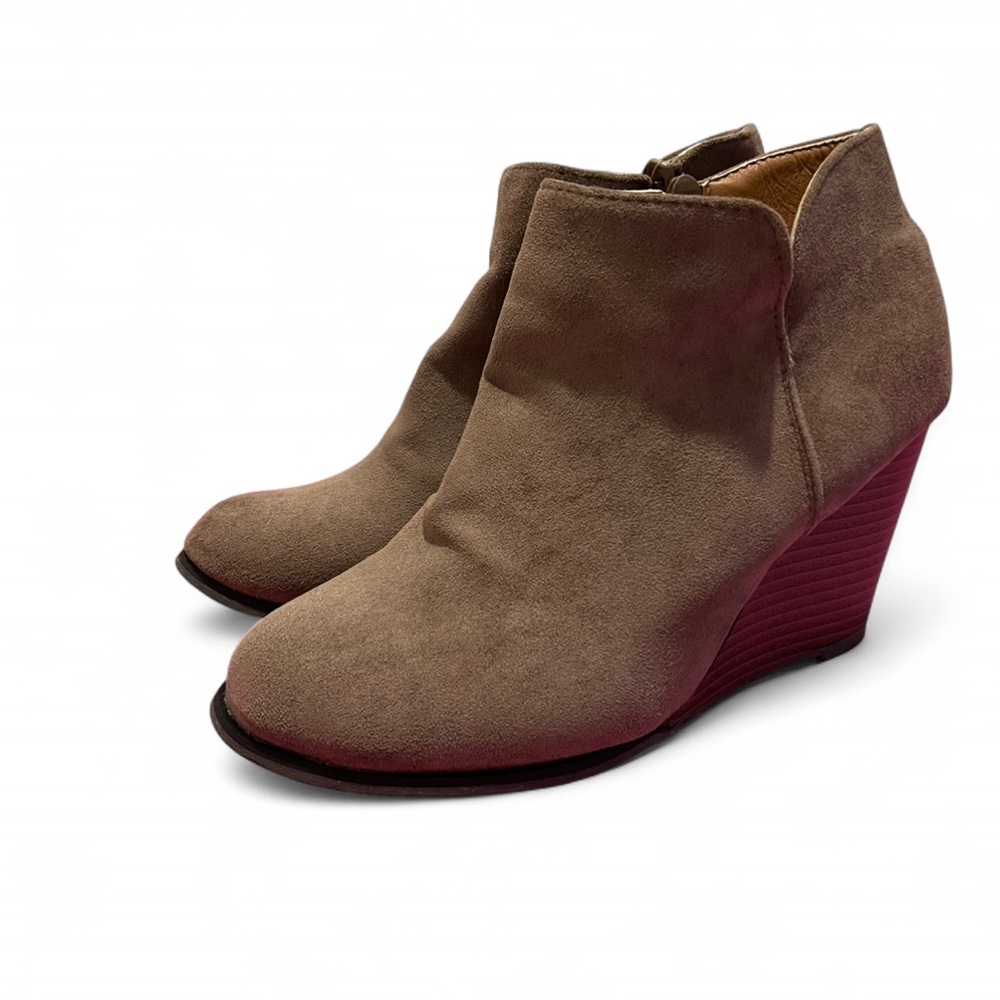 Taupe Suede Ankle Boots – Size 38